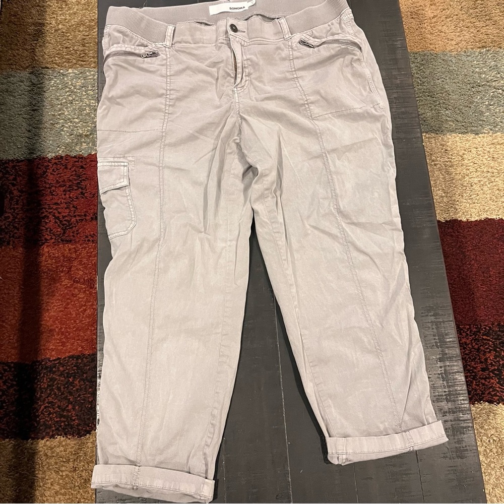 Women’s Sonoma Goods for Life UltraComfort Waist Utility Capris gray size 18